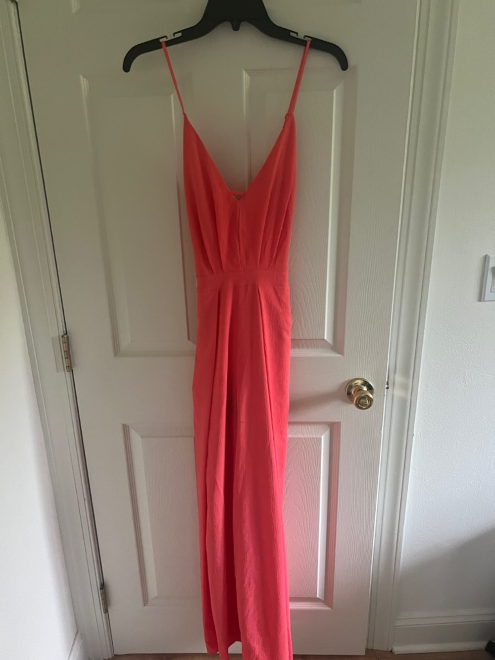 Coral Spaghetti Strap Jumpsuit